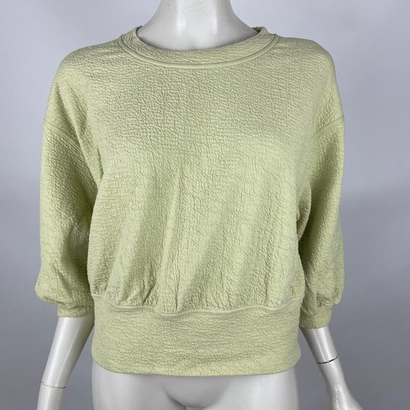 Lululemon Textured Crewneck Pullover Balloon Sleeve Stretch‎ W3EEJS Women $108 - Picture 1 of 11